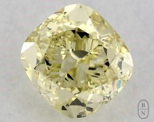 This cushion modified cut 0.5 carat Fancy Yellow color vvs1 clarity has a diamond grading report from GIA